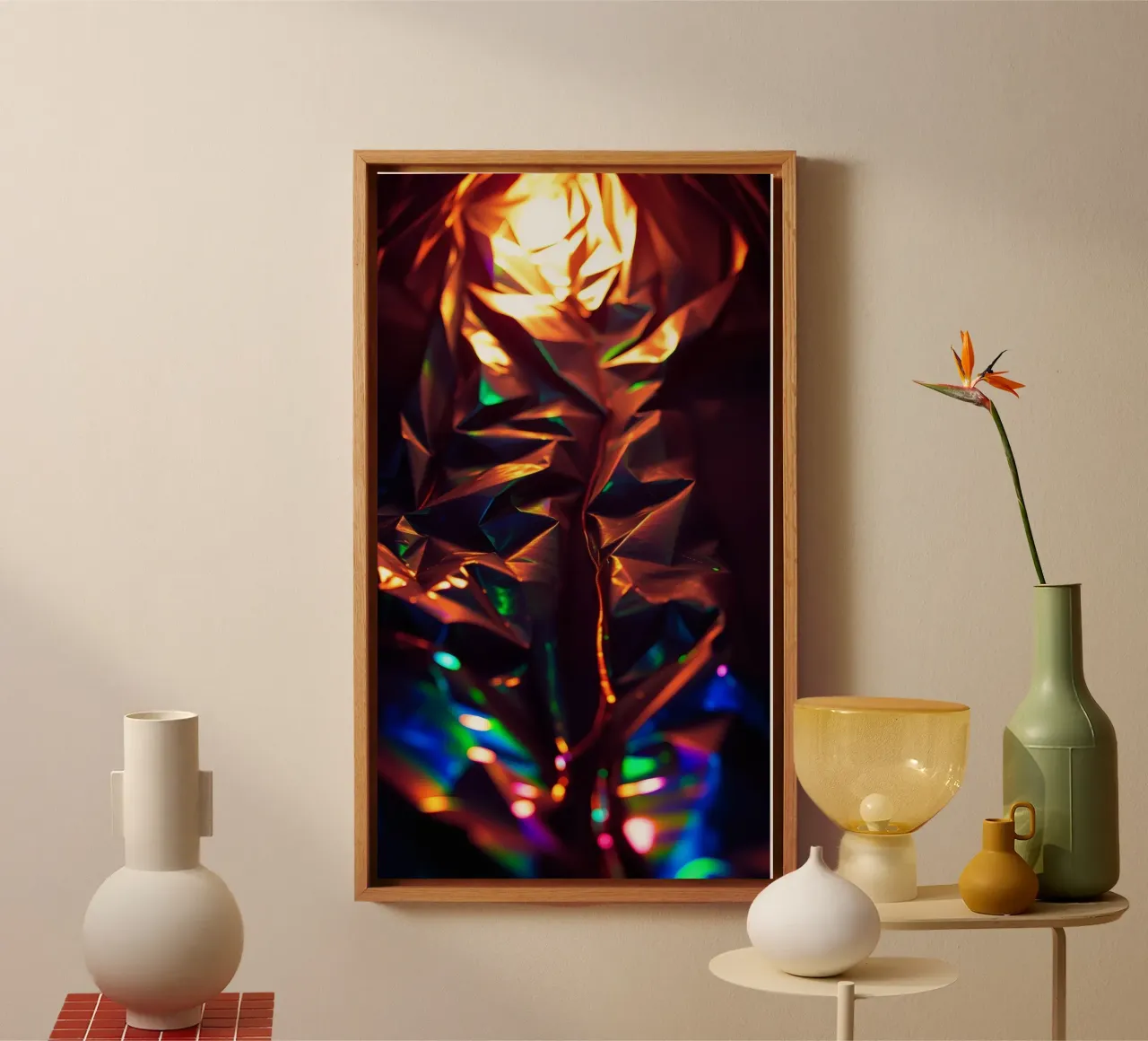 Dynamic abstract background with colors and intricate shapes canvas by DesignDoodle