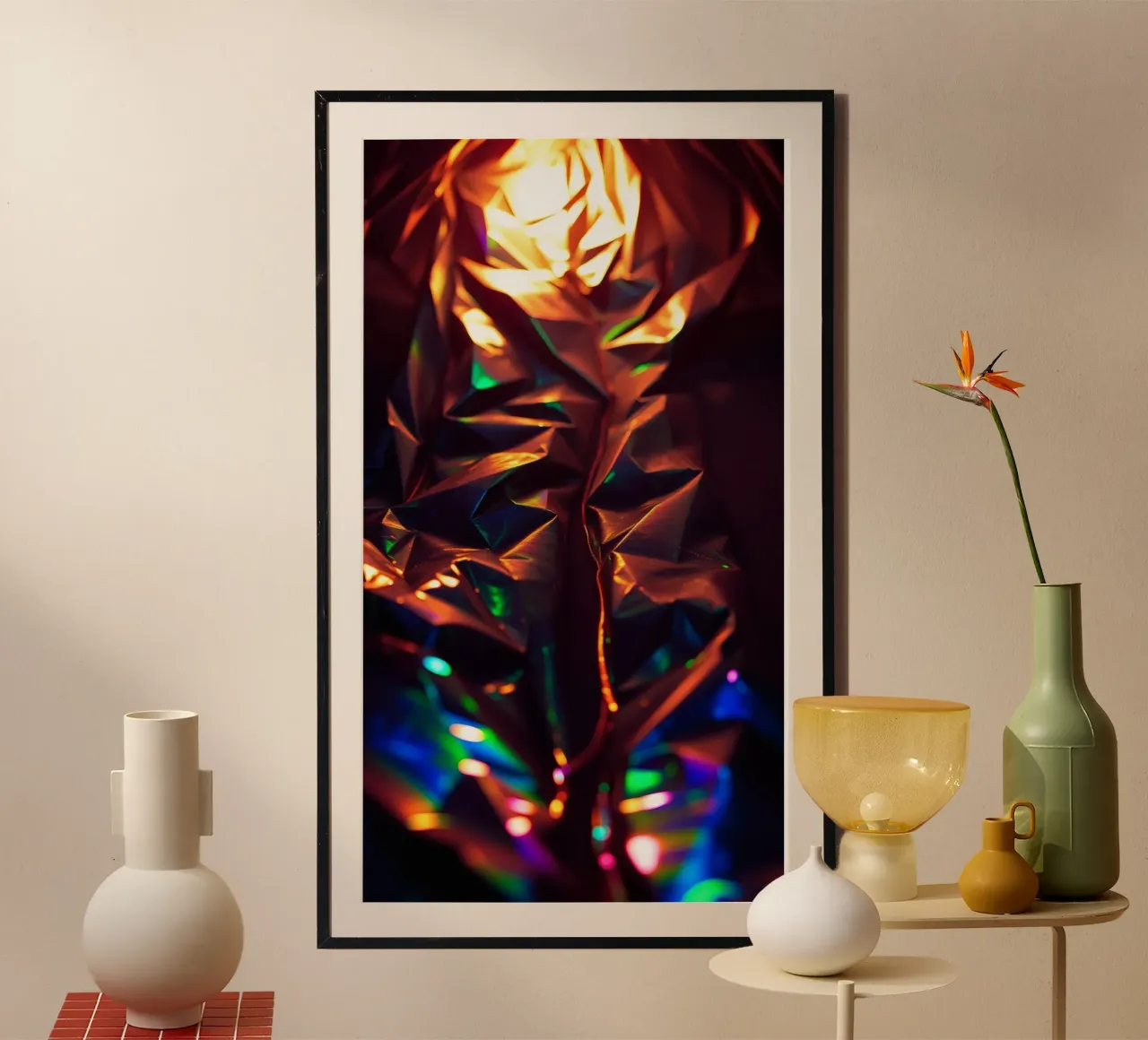 Dynamic abstract background with colors and intricate shapes hahnemühle by DesignDoodle