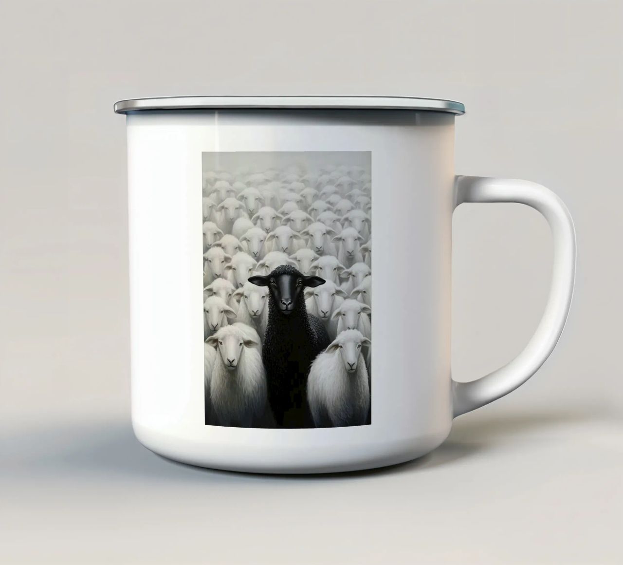 Pecora nera tazza in smalto da animals_studio