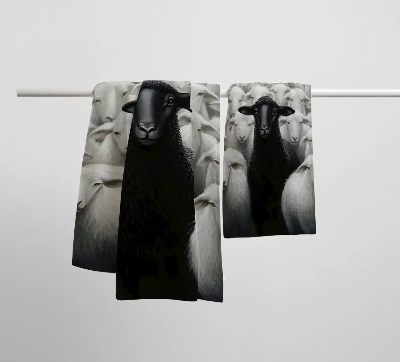 Pecora nera asciugamano da bagno da animals_studio