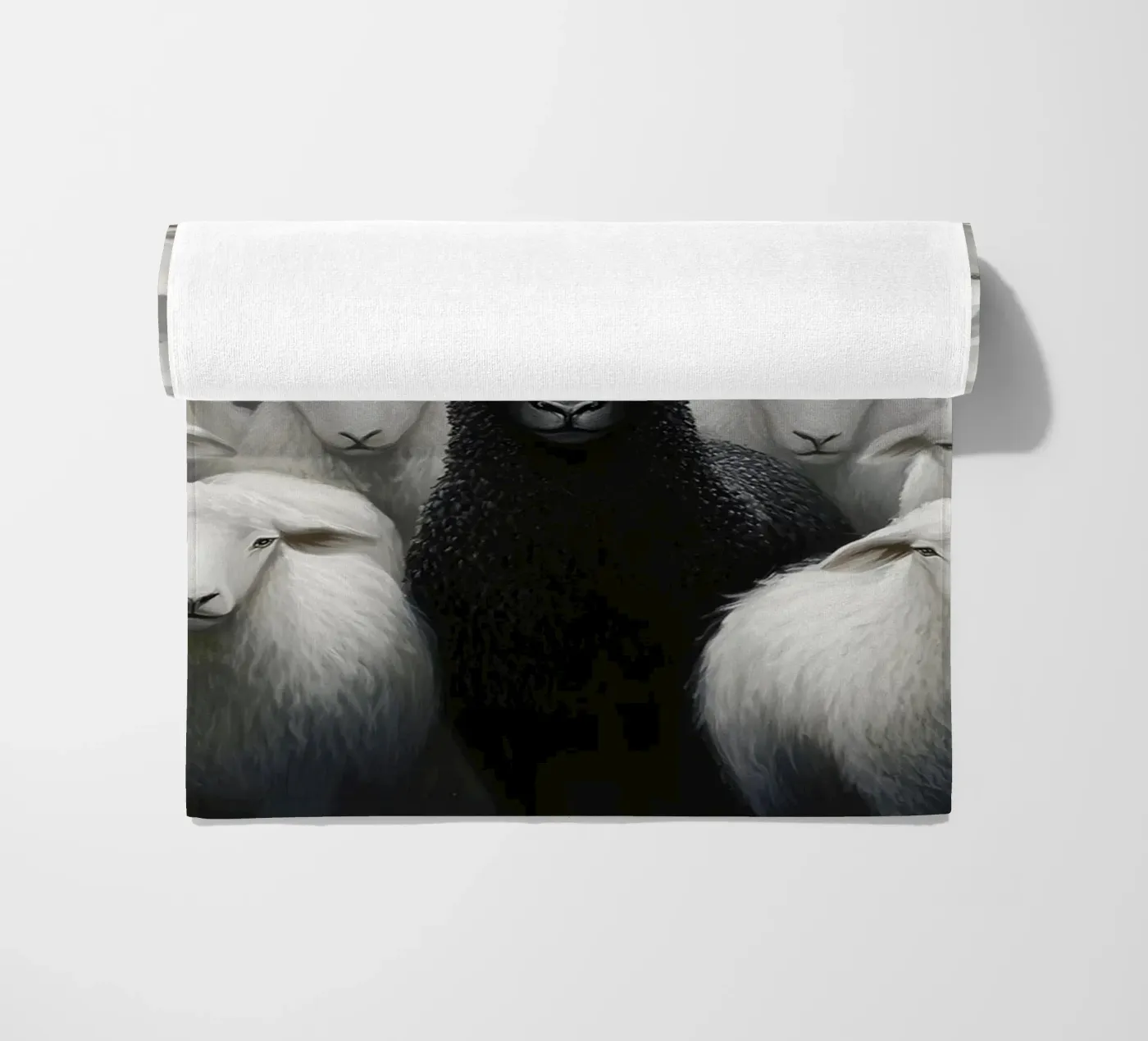 Black Sheep beach towel by animals_studio