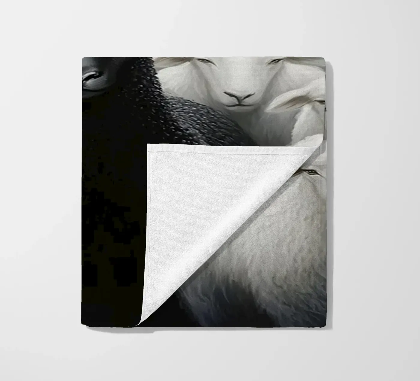 Black Sheep beach towel by animals_studio
