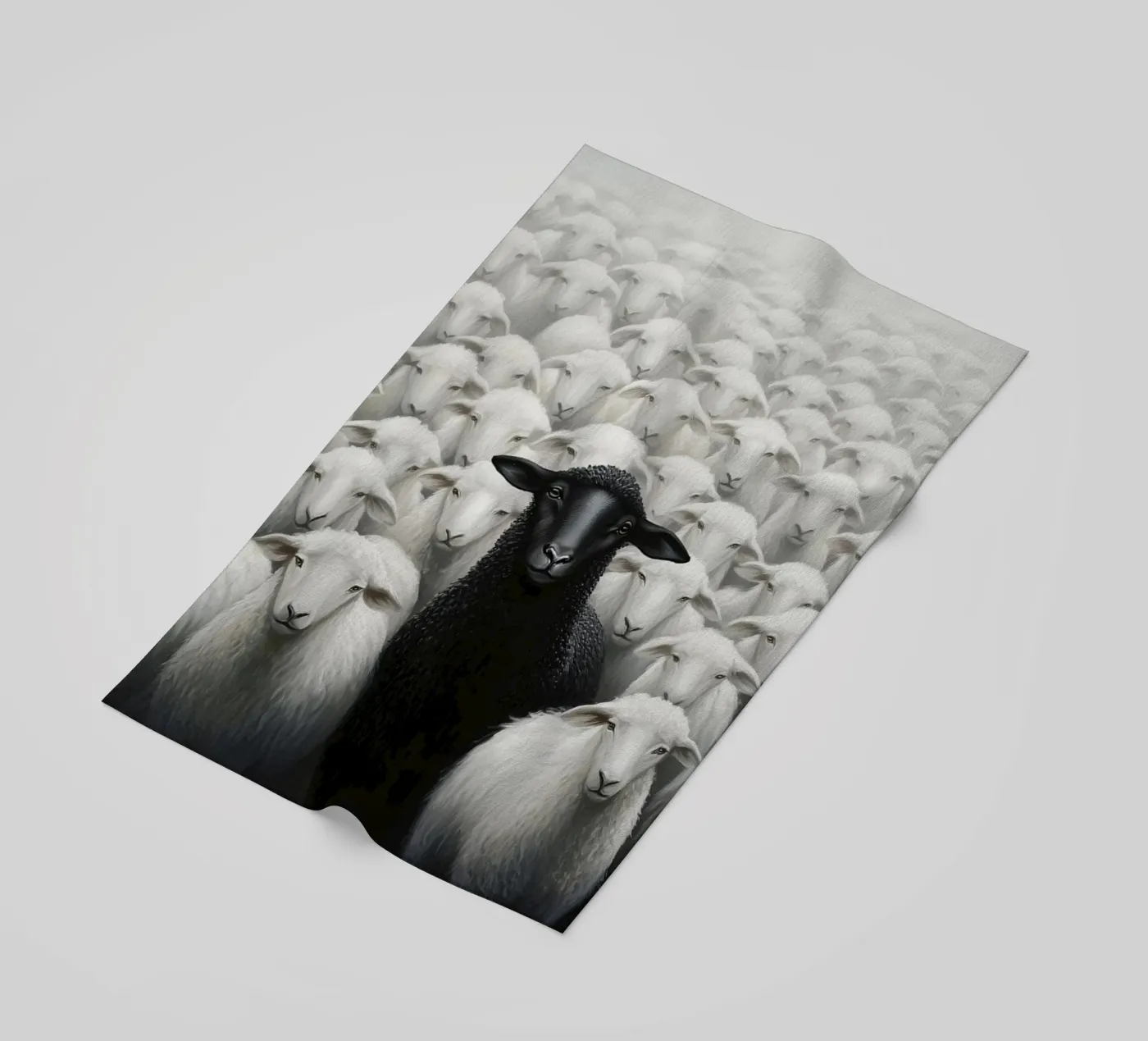 Black Sheep beach towel by animals_studio