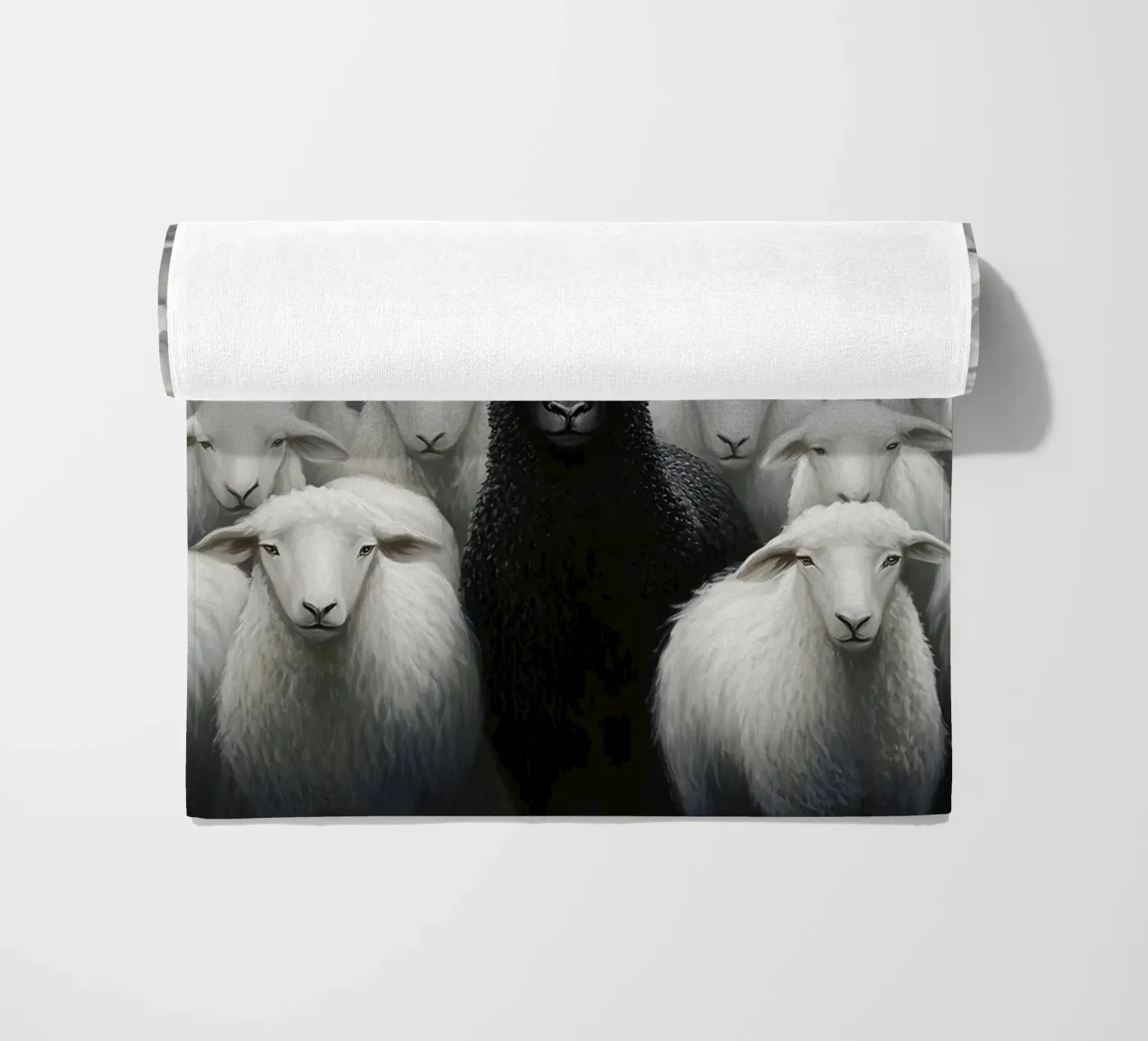 Black Sheep beach towel by animals_studio