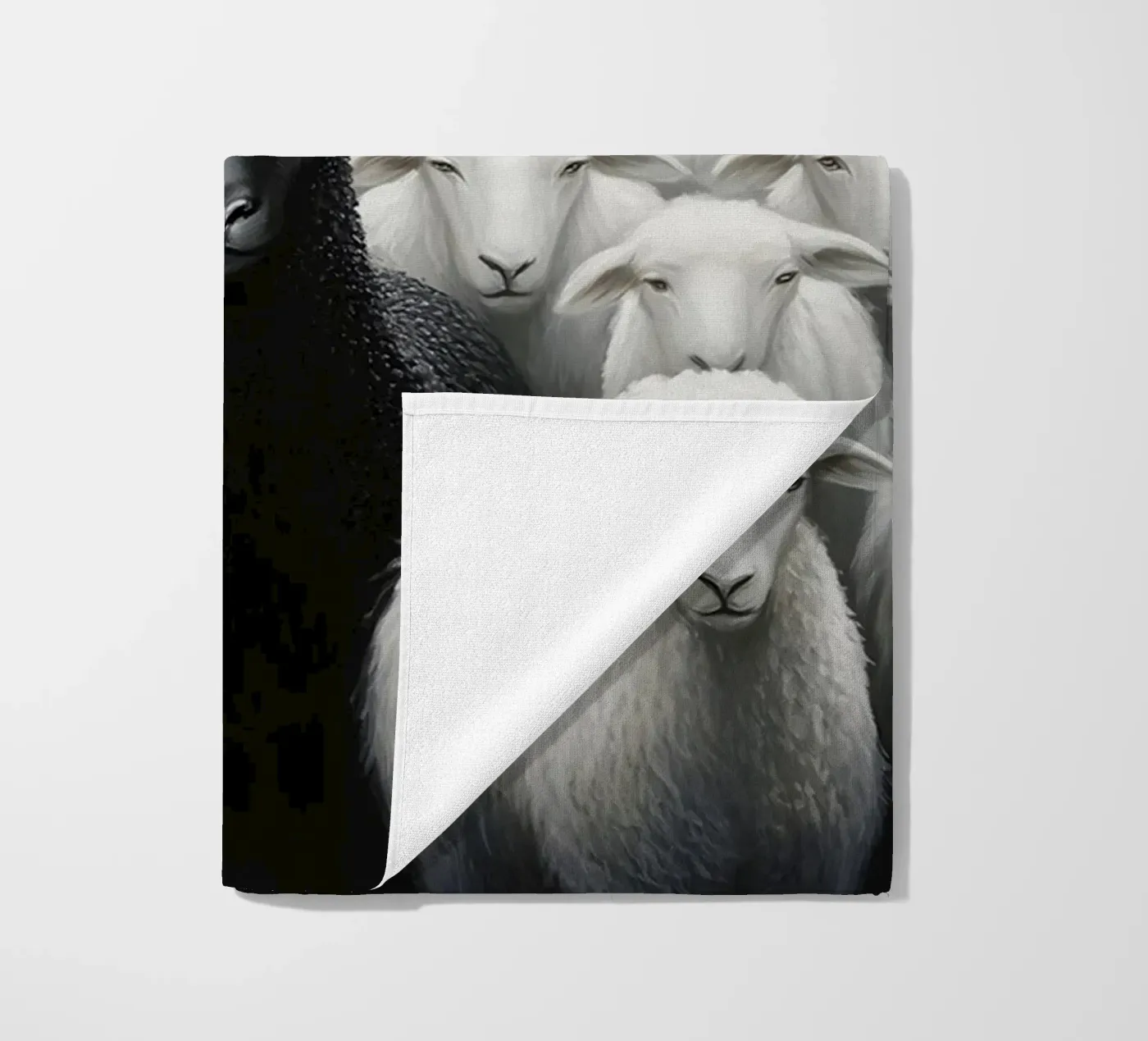 Black Sheep beach towel by animals_studio