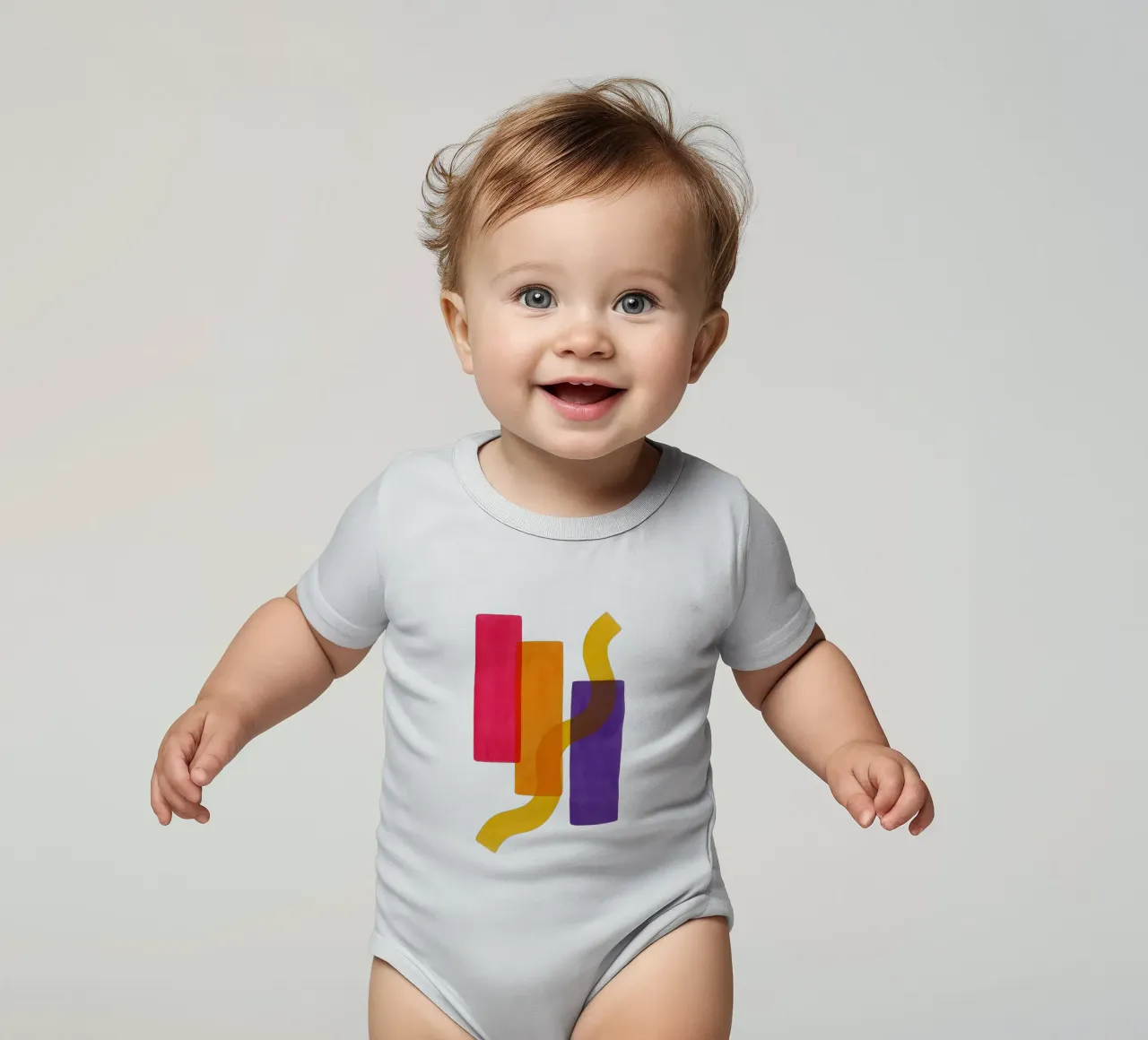 Structured Softness - Flow Form Series Kurzarm Babybody von SMPLE