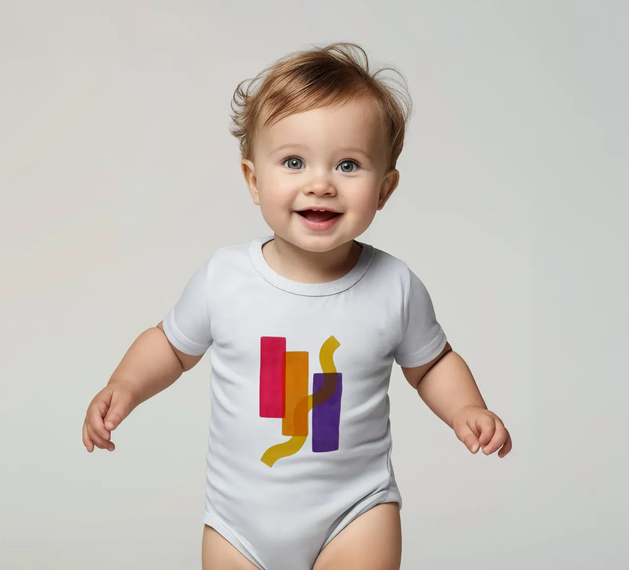 Structured Softness - Flow Form Series Kurzarm Babybody von SMPLE