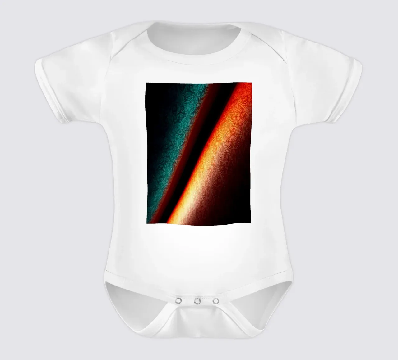 Vibrant abstract colorful patterns and creative gradients short-sleeve baby romper by DesignDoodle