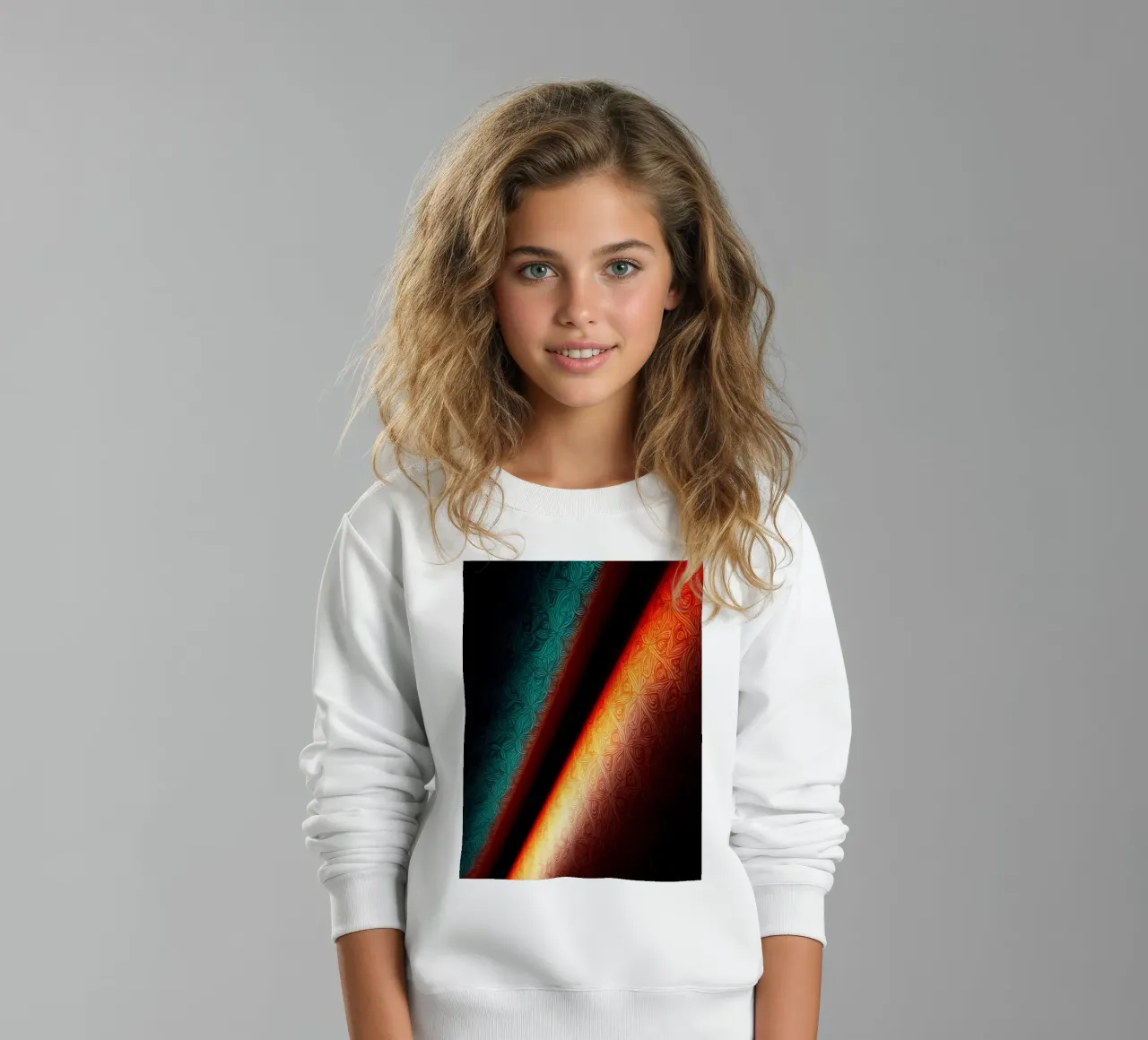 Vibrant abstract colorful patterns and creative gradients kids sweatshirt by DesignDoodle