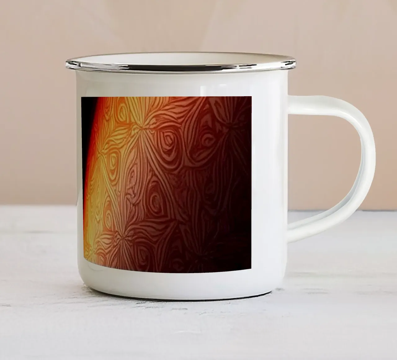 Vibrant abstract colorful patterns and creative gradients enamel mug by DesignDoodle