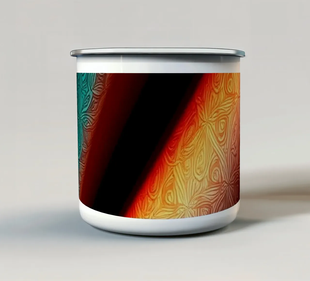 Vibrant abstract colorful patterns and creative gradients enamel mug by DesignDoodle