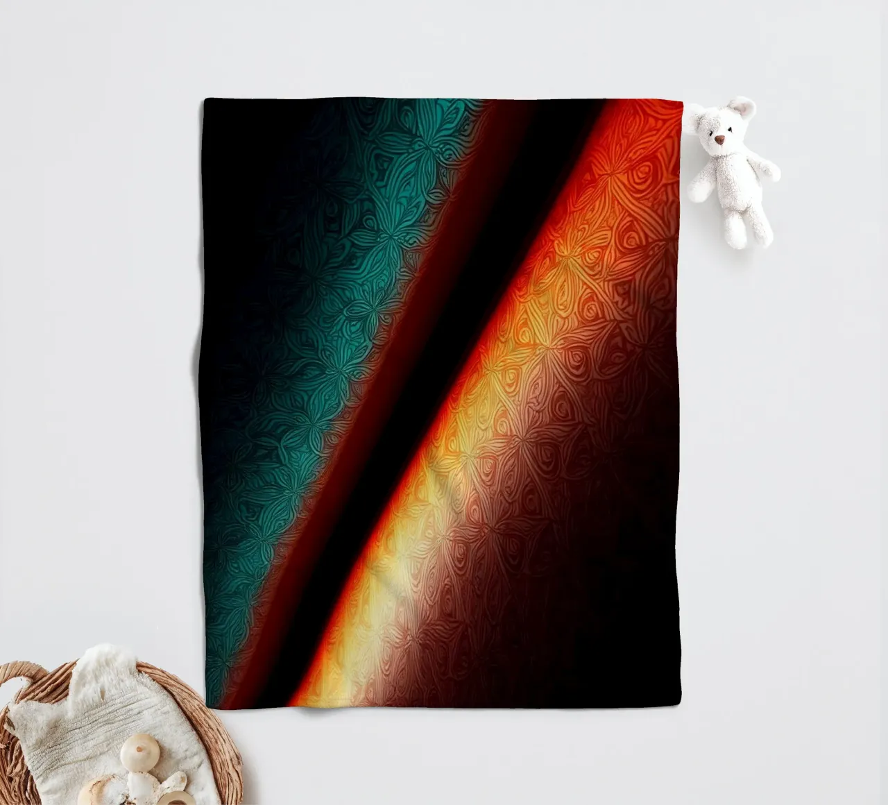 Vibrant abstract colorful patterns and creative gradients fleece blanket by DesignDoodle