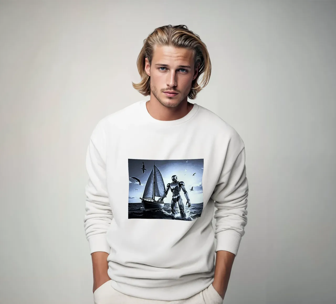 ROBOT AVEC VOILIER. Noir et blanc felpa da Thierry vobmann photography