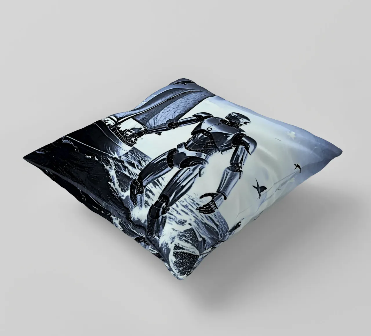 ROBOT AVEC VOILIER. Noir et blanc cuscino da Thierry vobmann photography