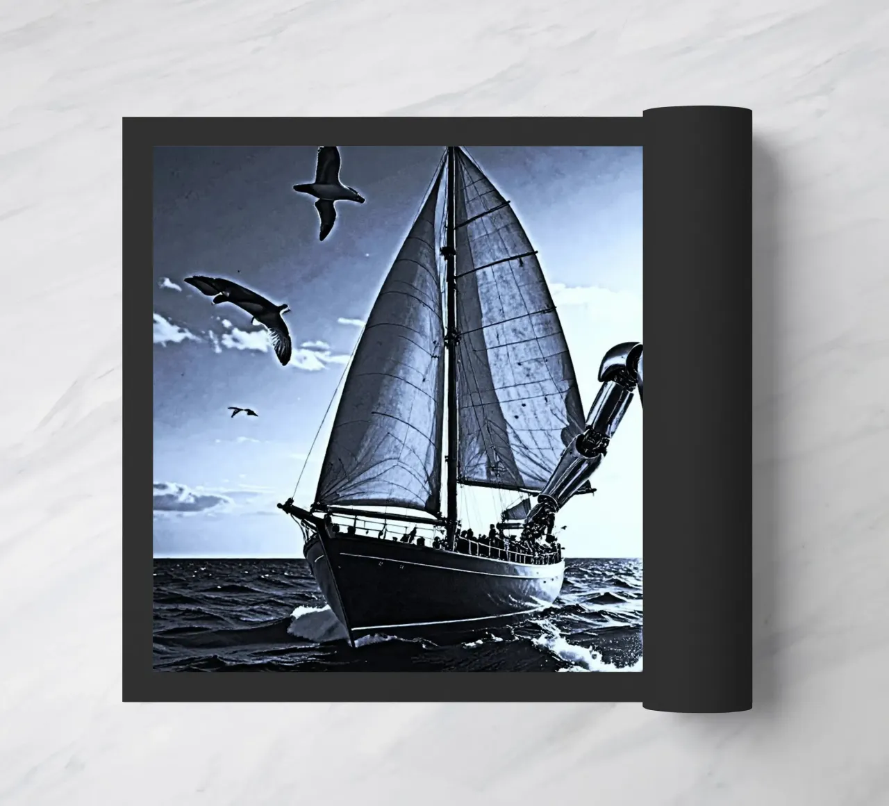 ROBOT AVEC VOILIER. Noir et blanc zerbino da Thierry vobmann photography