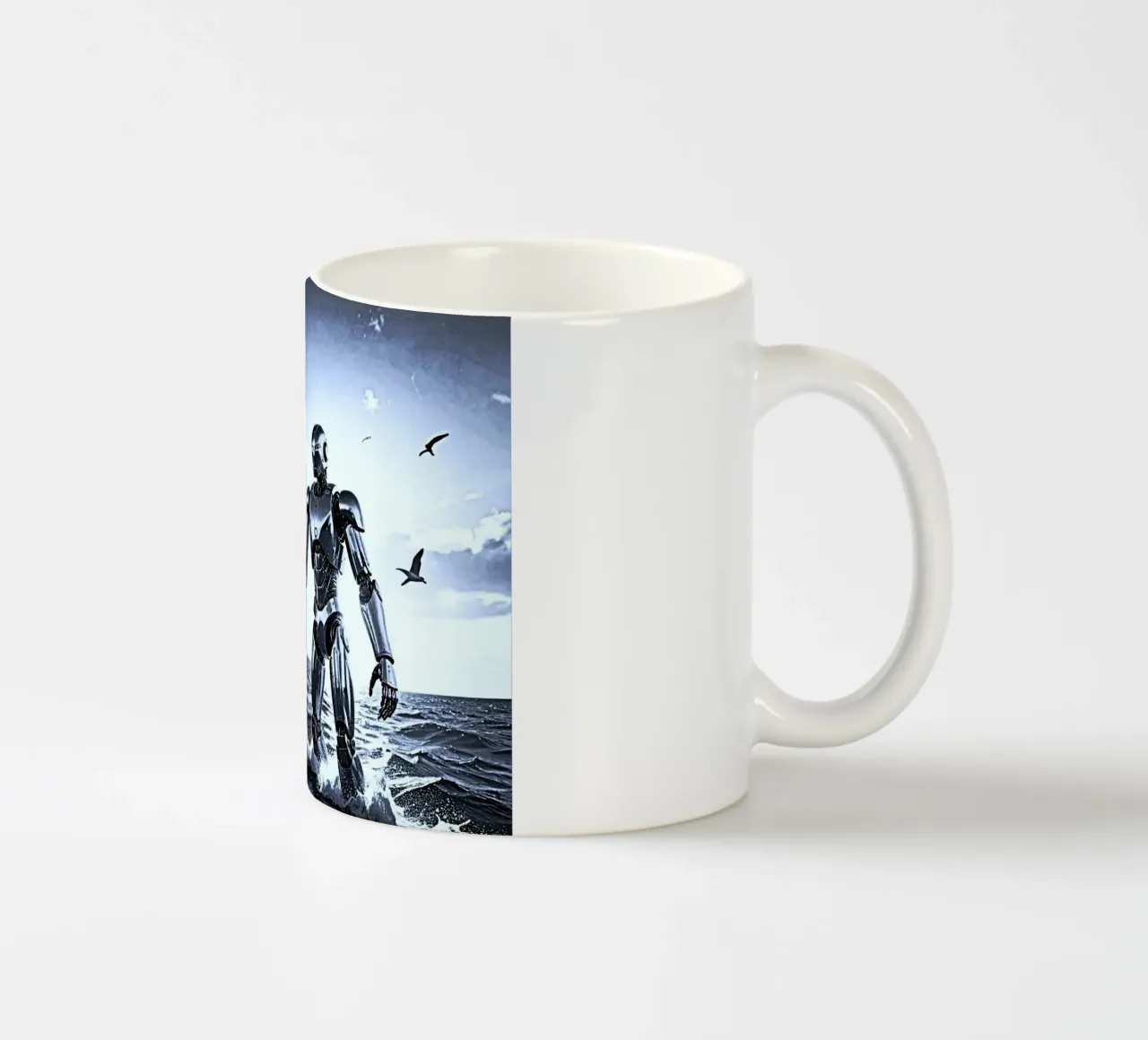 ROBOT AVEC VOILIER. Noir et blanc tazza in ceramica da Thierry vobmann photography