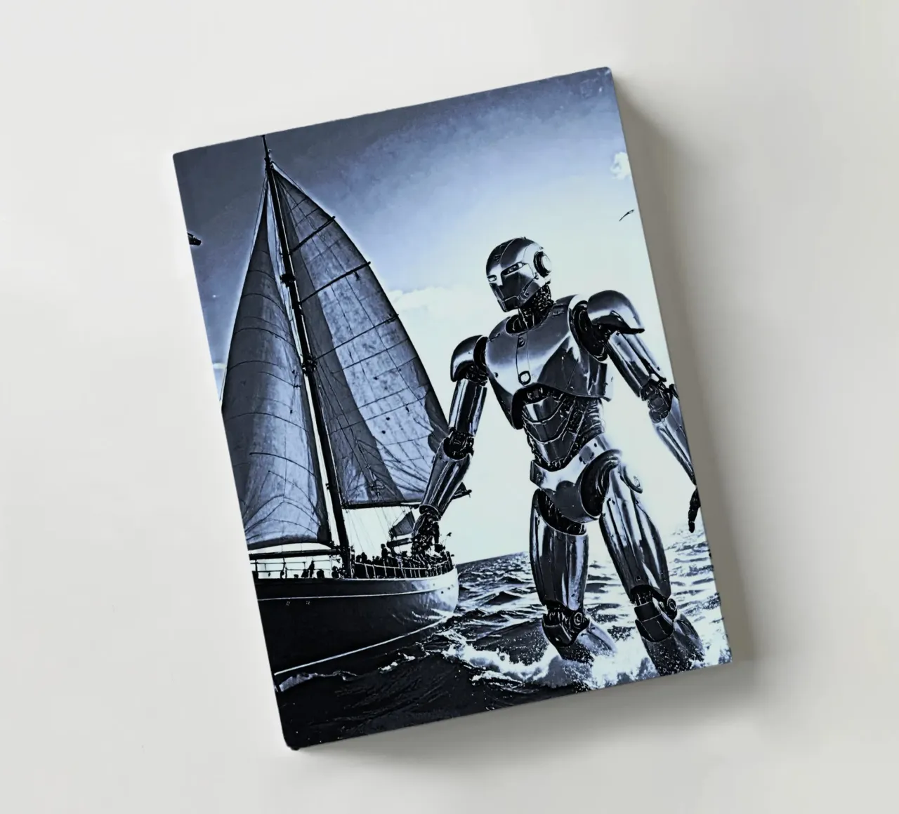 ROBOT AVEC VOILIER. Noir et blanc notebook by Thierry vobmann photography