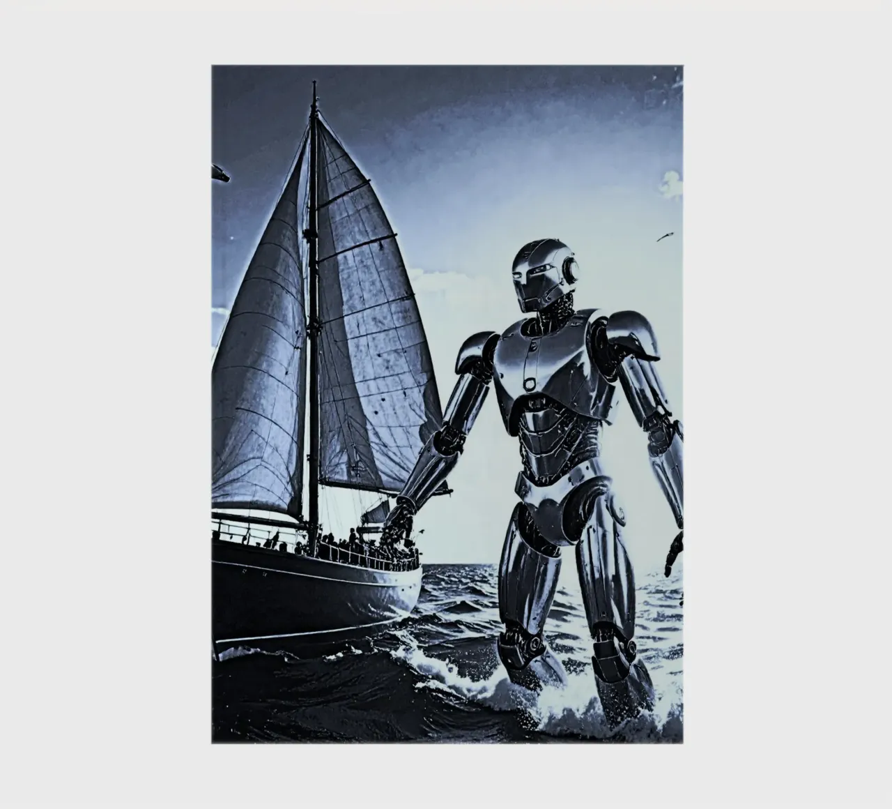 ROBOT AVEC VOILIER. Noir et blanc notebook by Thierry vobmann photography