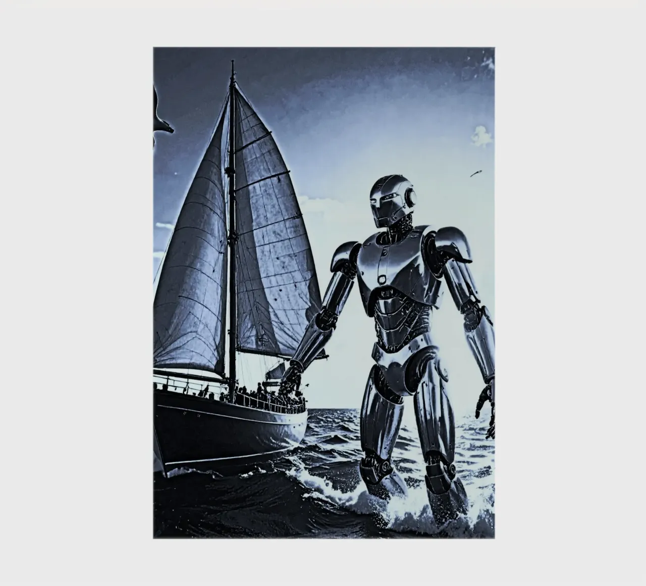 ROBOT AVEC VOILIER. Noir et blanc notebook by Thierry vobmann photography