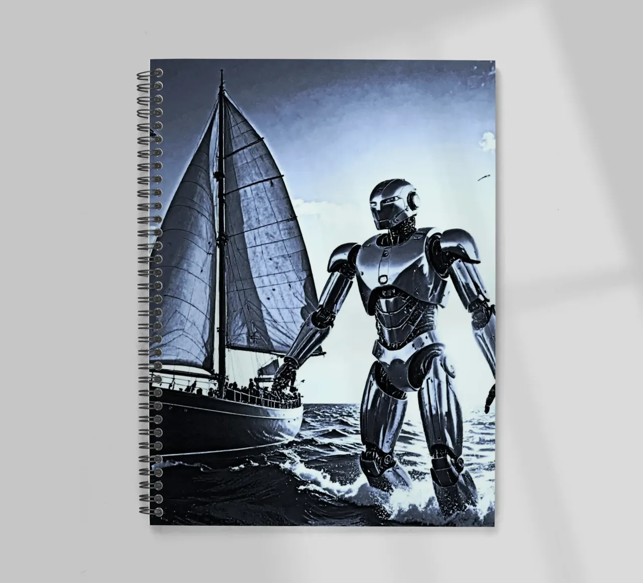 ROBOT AVEC VOILIER. Noir et blanc diario ad anelli da Thierry vobmann photography