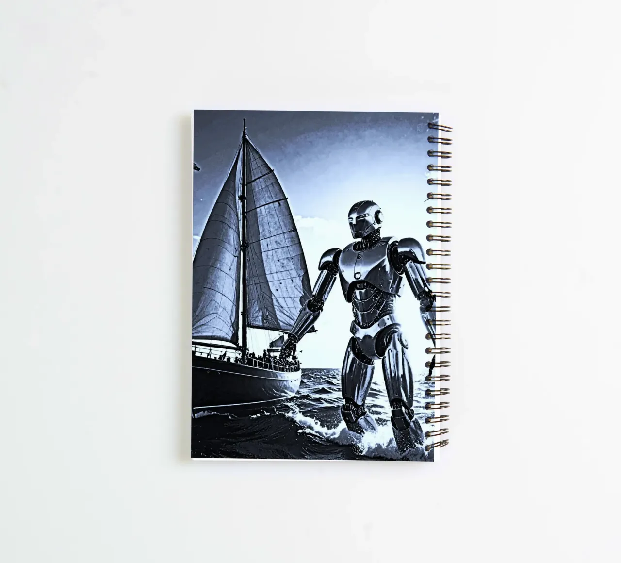 ROBOT AVEC VOILIER. Noir et blanc diario ad anelli da Thierry vobmann photography