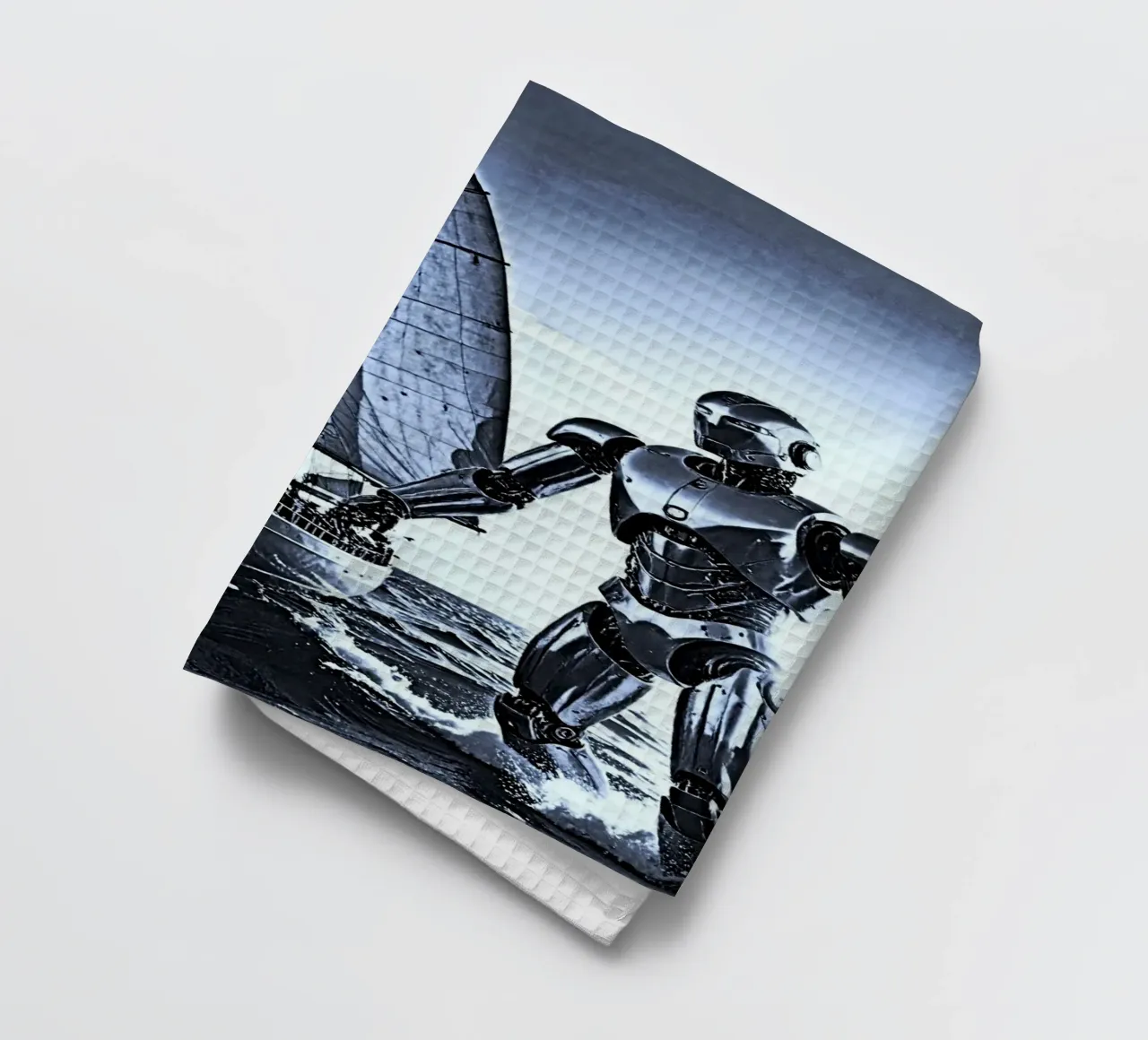 ROBOT AVEC VOILIER. Noir et blanc torchon de Thierry vobmann photography