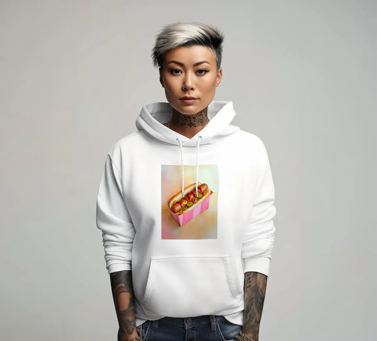 Il piacere dell'hot dog felpa con cappuccio da Carinaprint