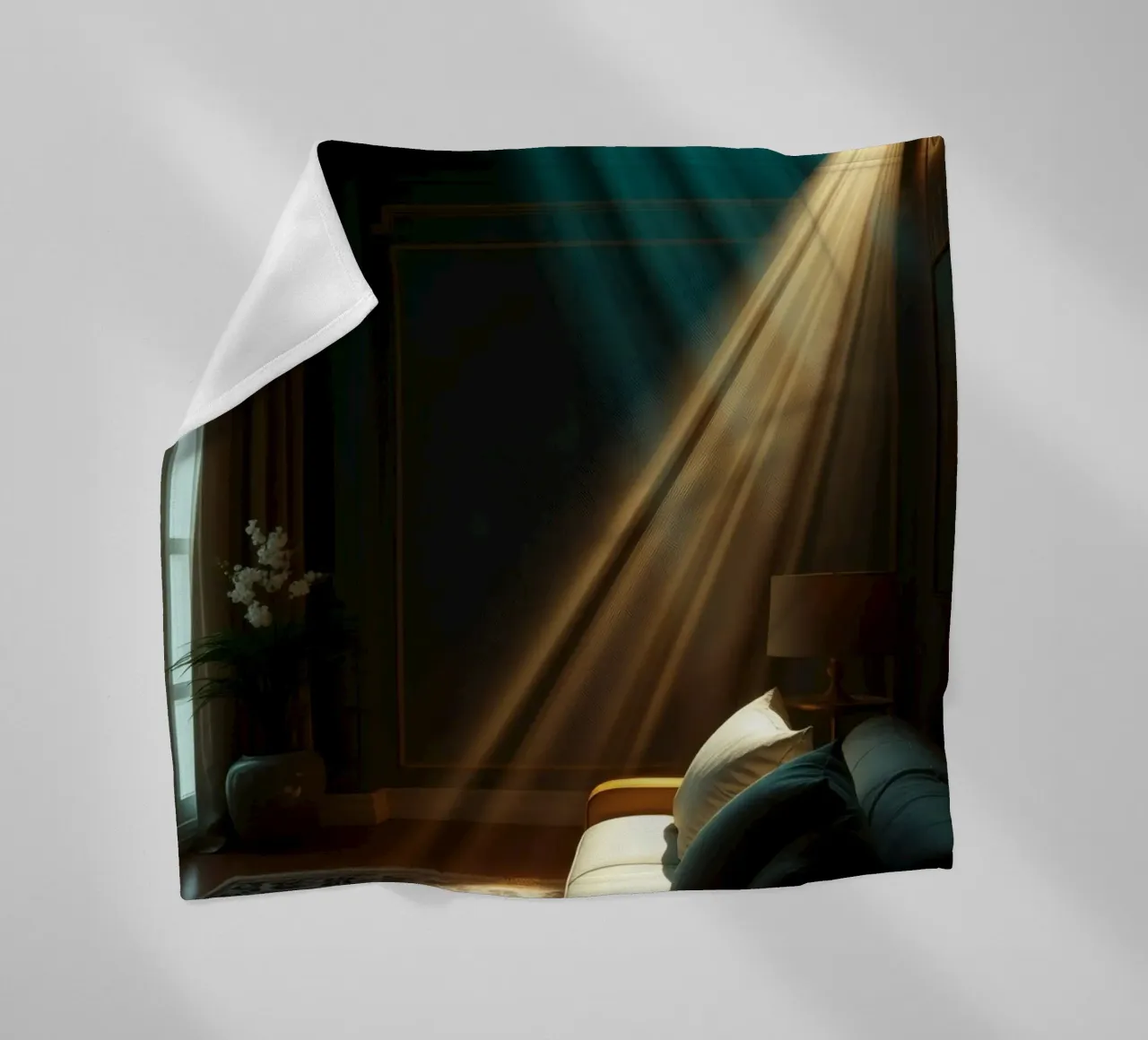 che mette in mostra le calde travi di luce in un accogliente spazio del soggiorno coperta in pile da DesignDoodle