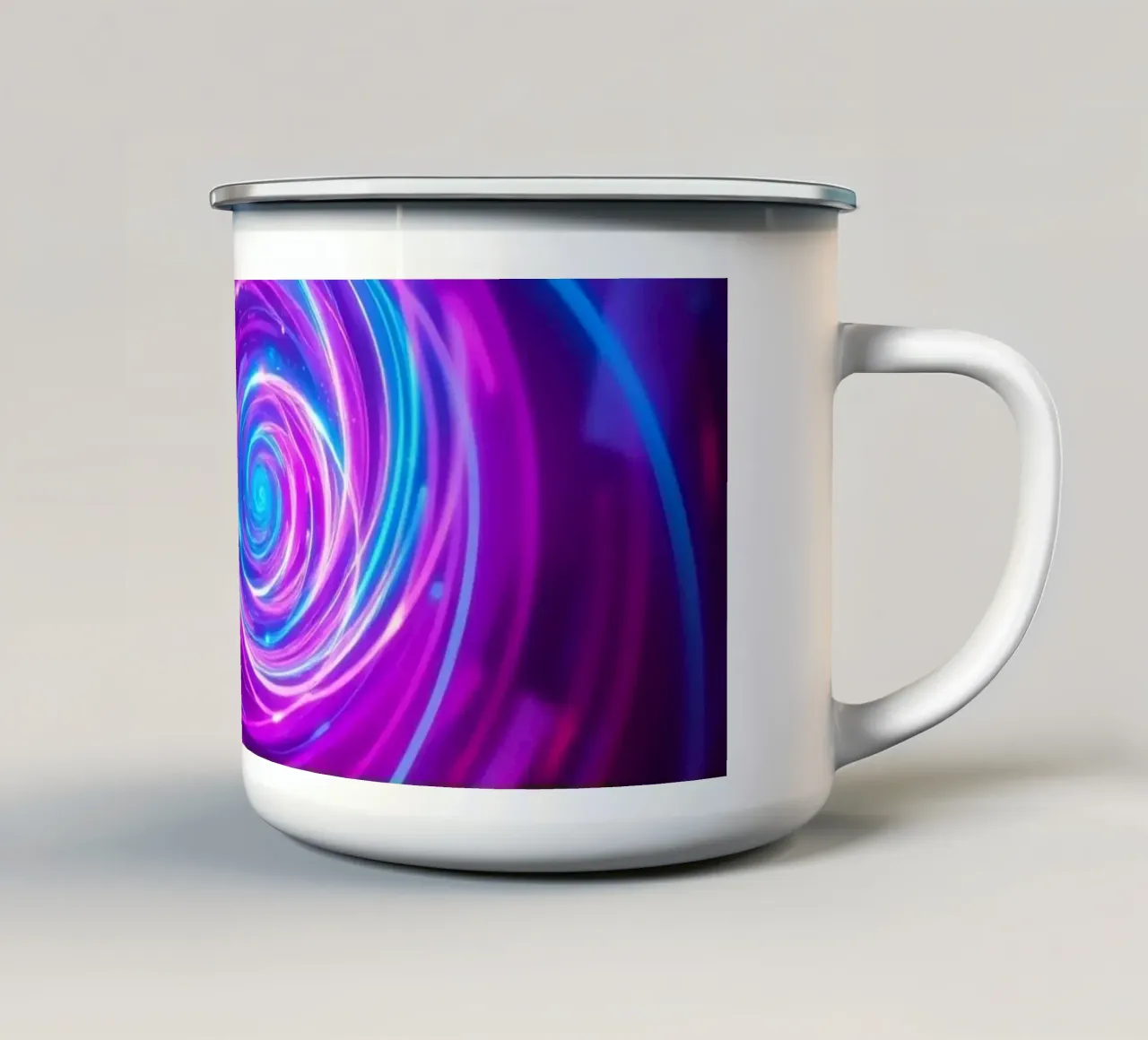 Kleurrijk wervelend abstract achtergrondontwerp emaille mok van DesignDoodle