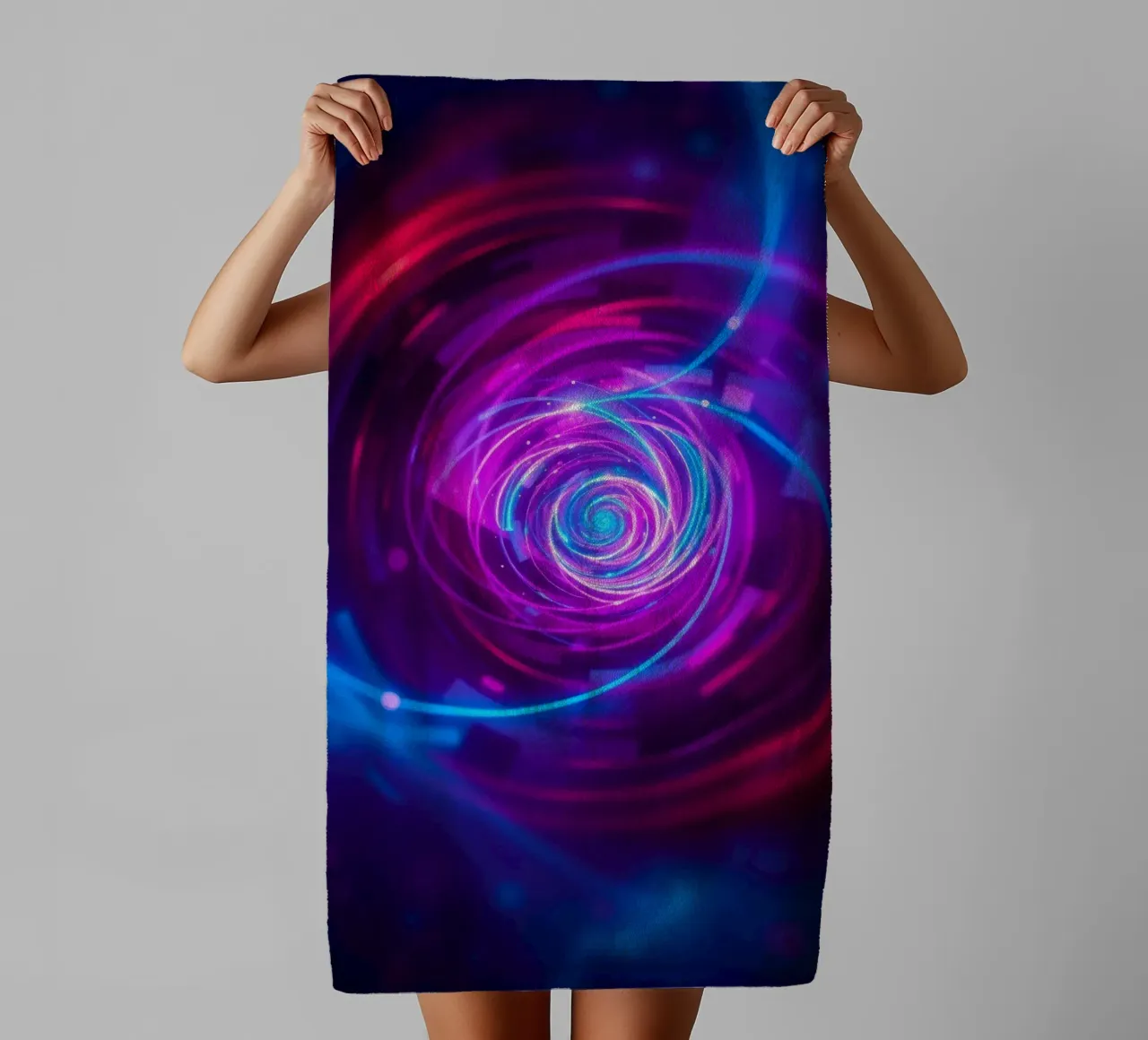 Kleurrijk wervelend abstract achtergrondontwerp badhanddoek van DesignDoodle