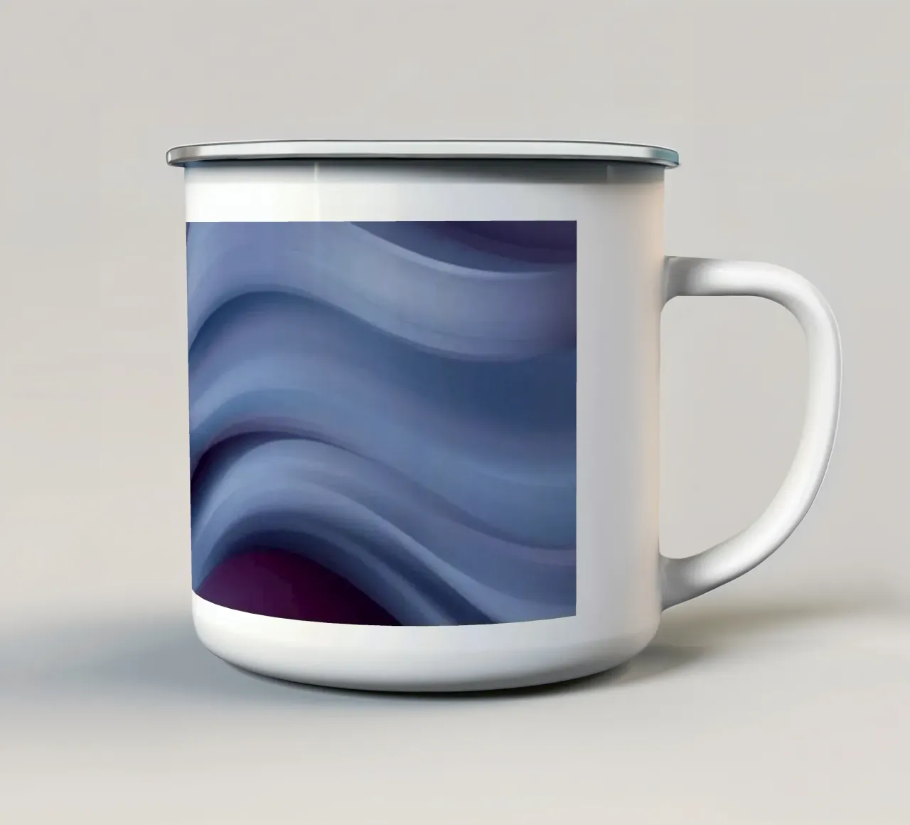 Abstracte golven van rood en blauw creëren een rustgevend effect emaille mok van DesignDoodle