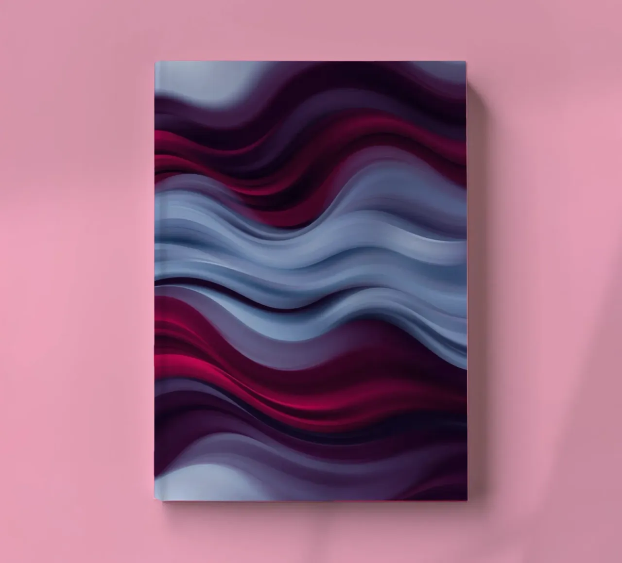 Abstract waves of red and blue create a soothing effect notebook by DesignDoodle