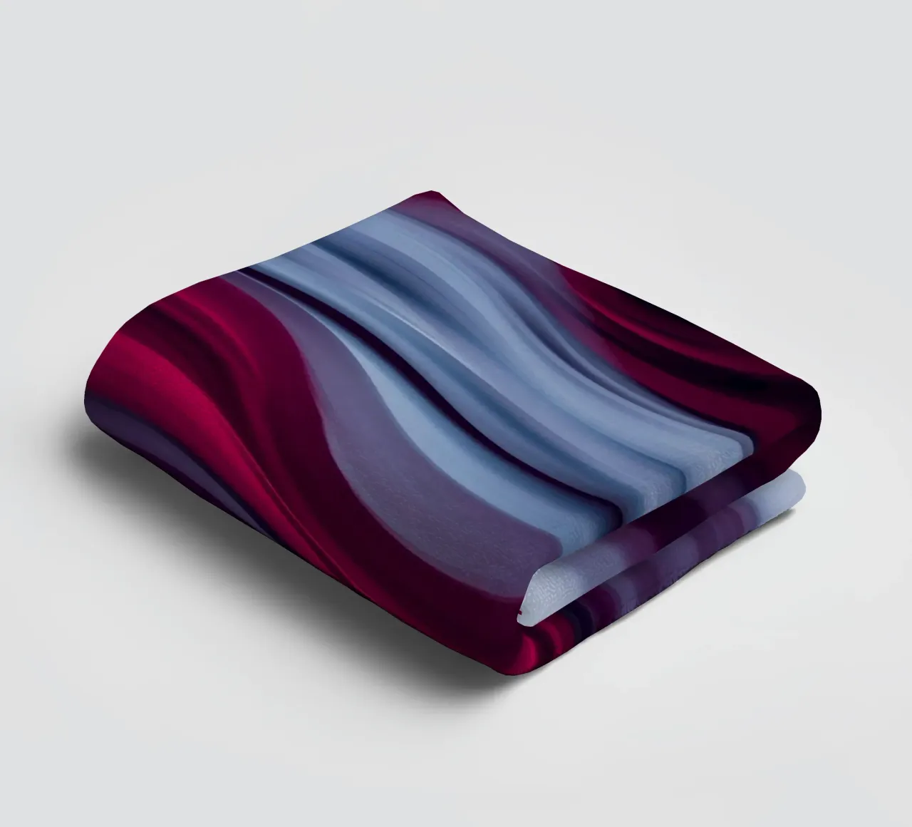 Abstract waves of red and blue create a soothing effect towel by DesignDoodle