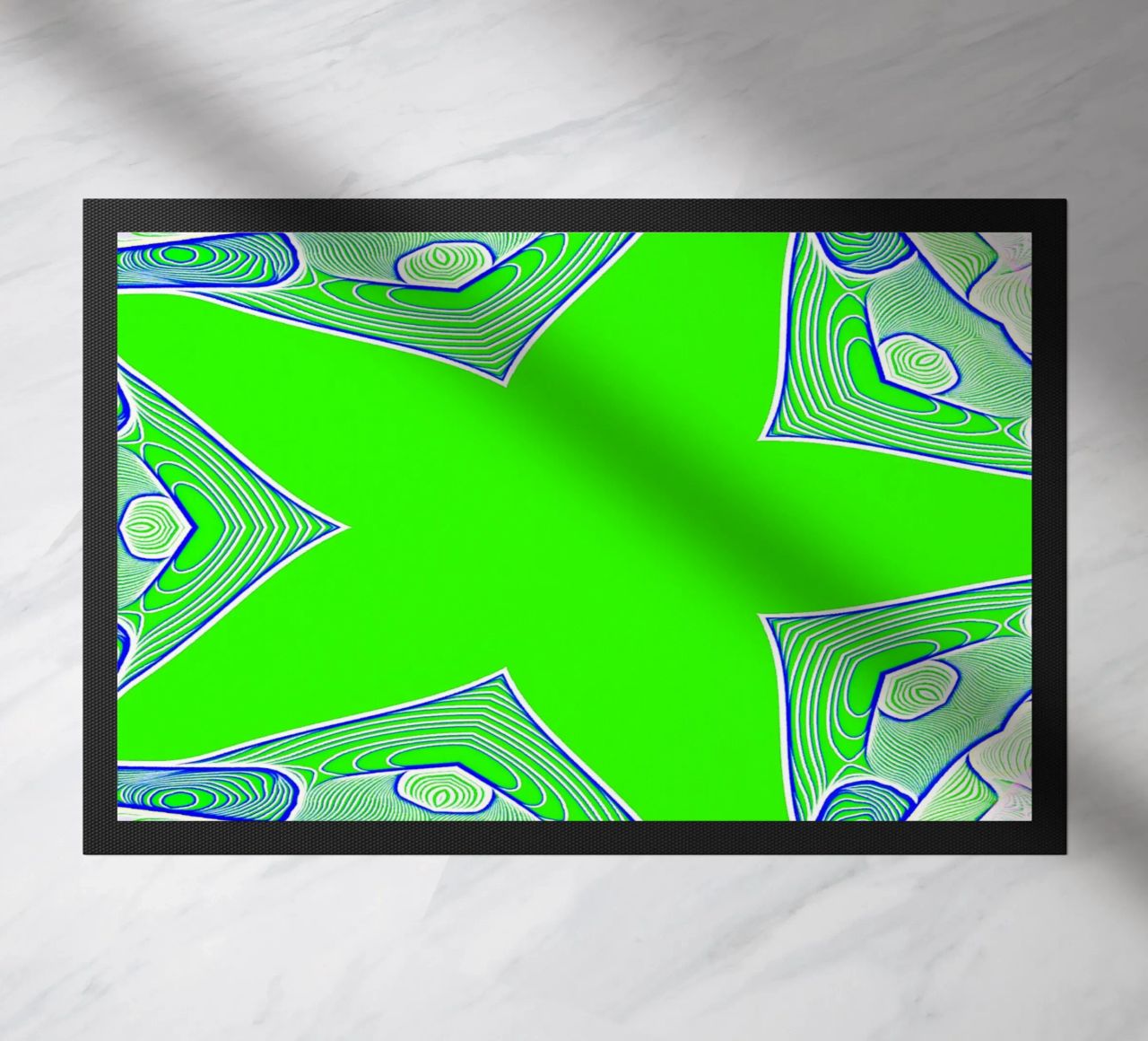 5-pointed star in green, can be personalised with text (name) doormat by Gürsel Yesil Digital Art