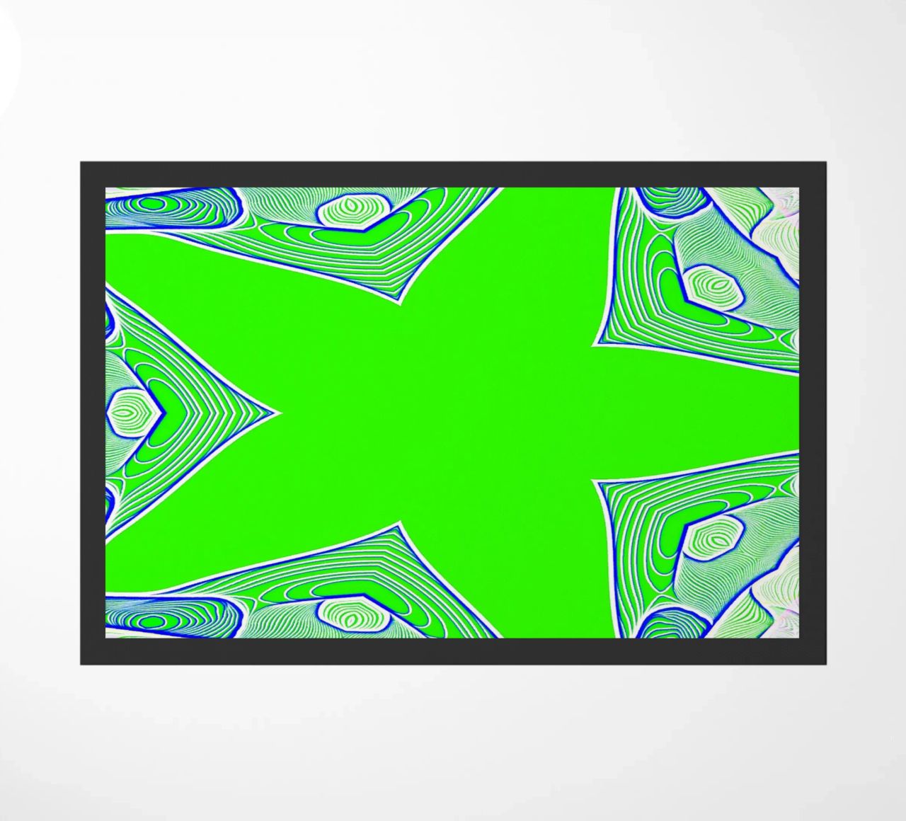5-pointed star in green, can be personalised with text (name) doormat by Gürsel Yesil Digital Art