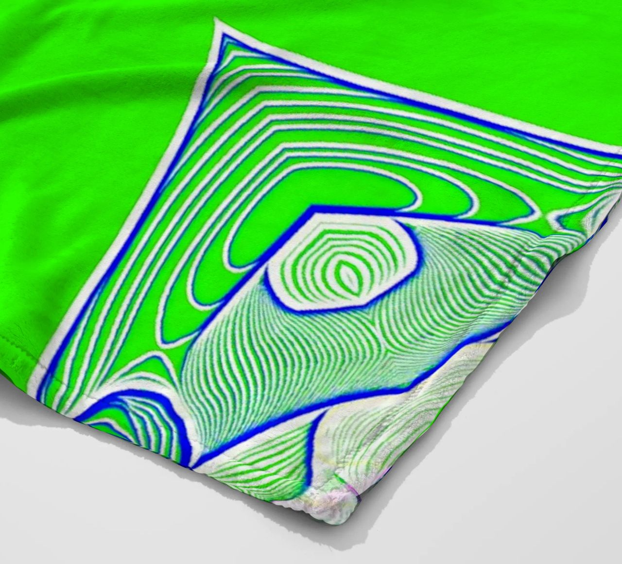 5-pointed star in green, can be personalised with text (name) fleece blanket by Gürsel Yesil Digital Art