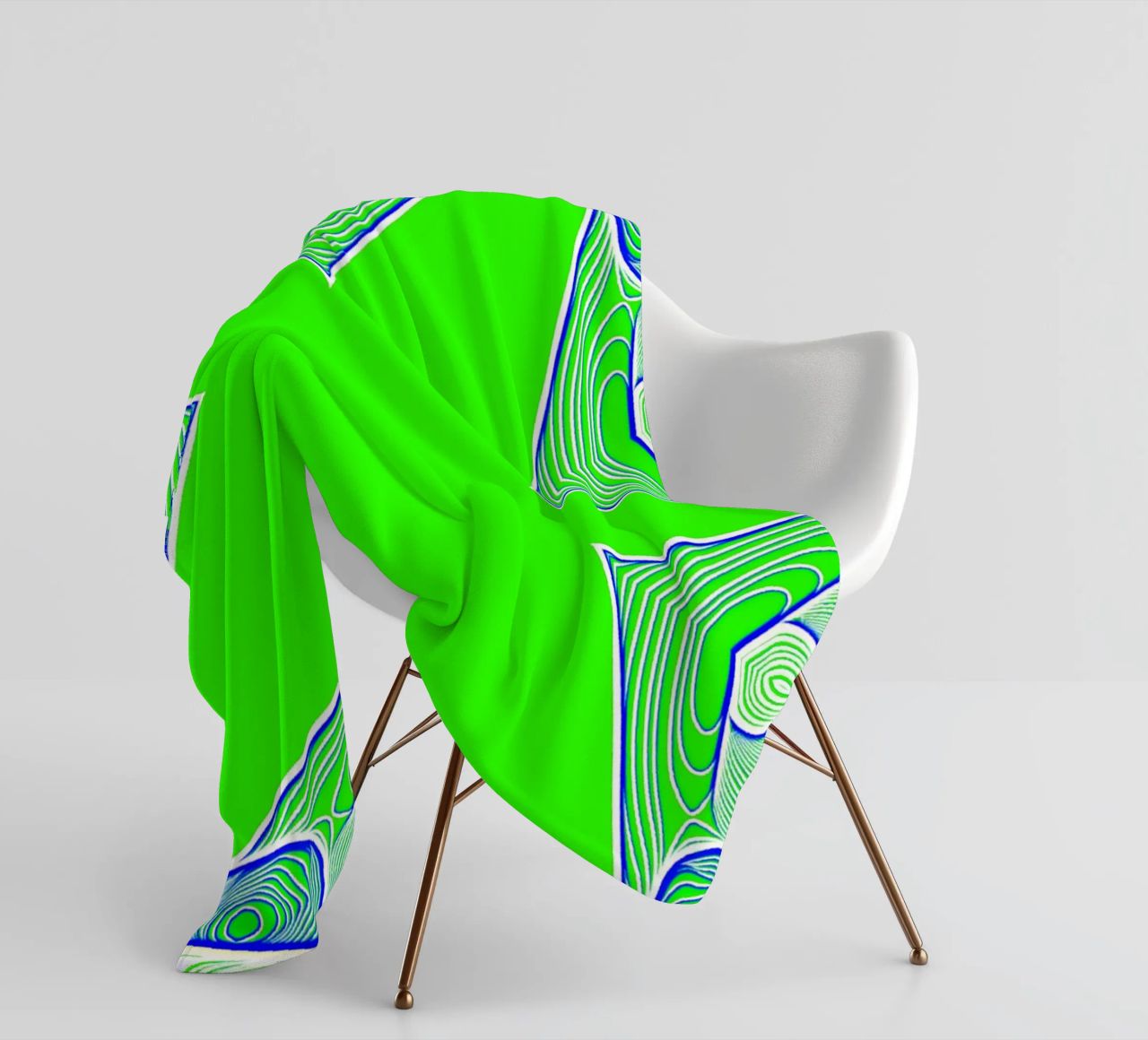 5-pointed star in green, can be personalised with text (name) fleece blanket by Gürsel Yesil Digital Art