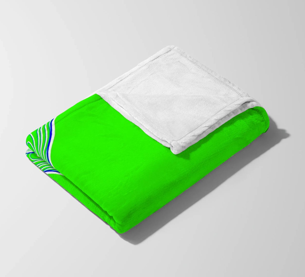 5-pointed star in green, can be personalised with text (name) fleece blanket by Gürsel Yesil Digital Art