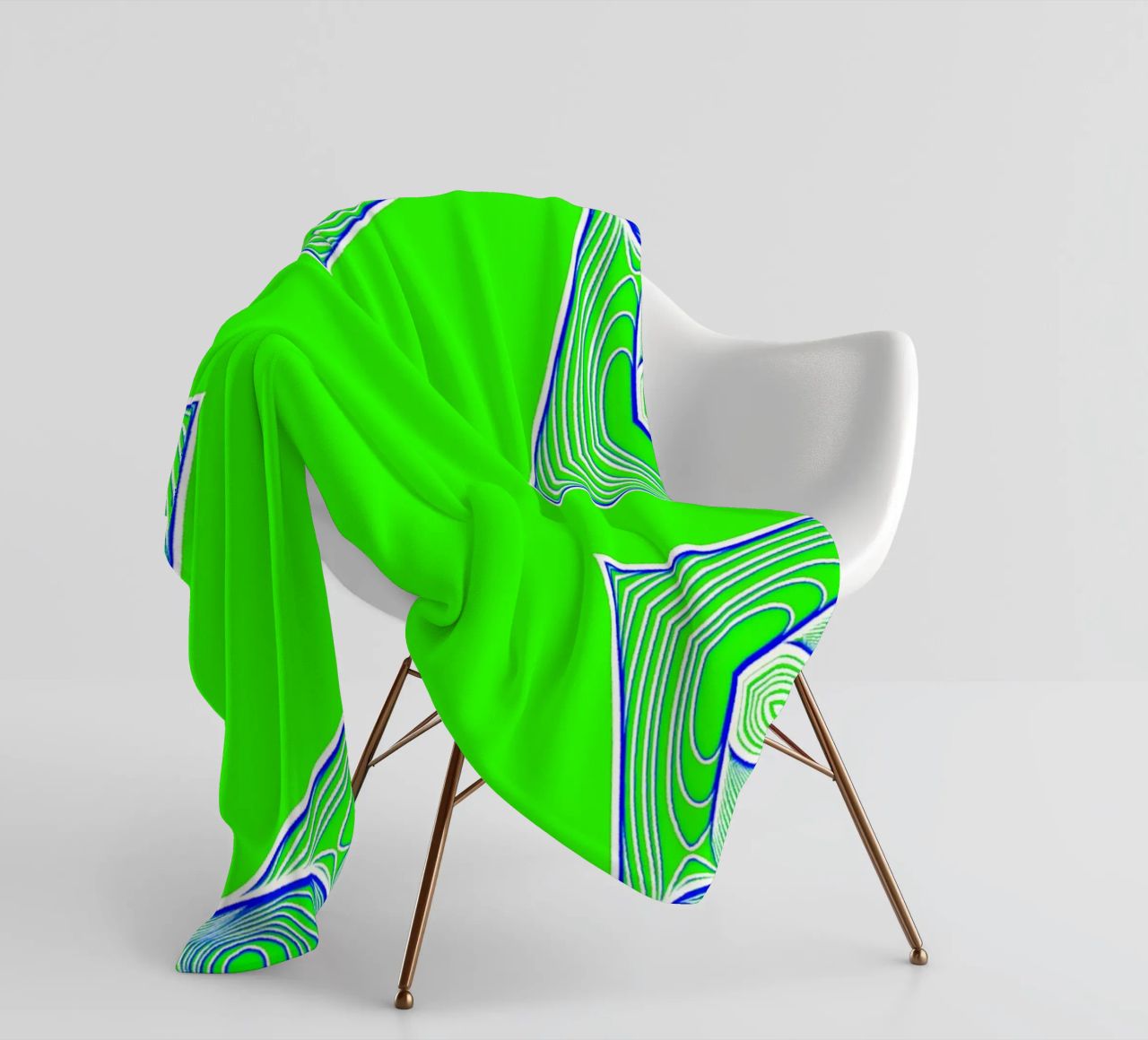 5-pointed star in green, can be personalised with text (name) fleece blanket by Gürsel Yesil Digital Art