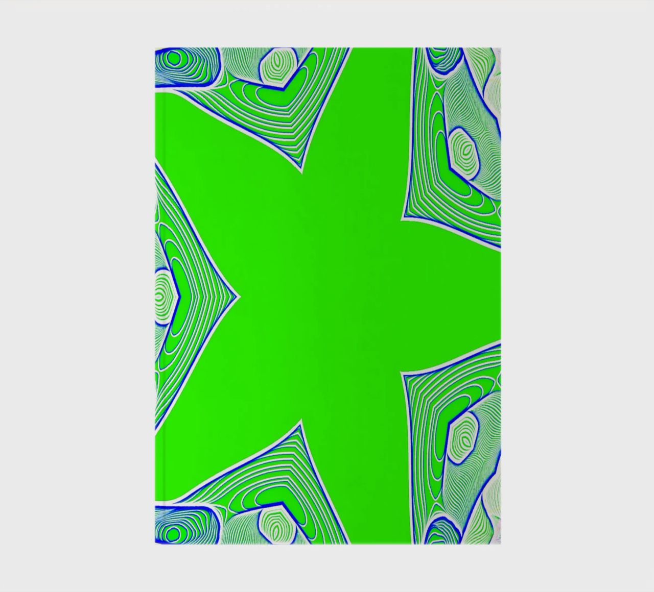 5-pointed star in green, can be personalised with text (name) notebook by Gürsel Yesil Digital Art
