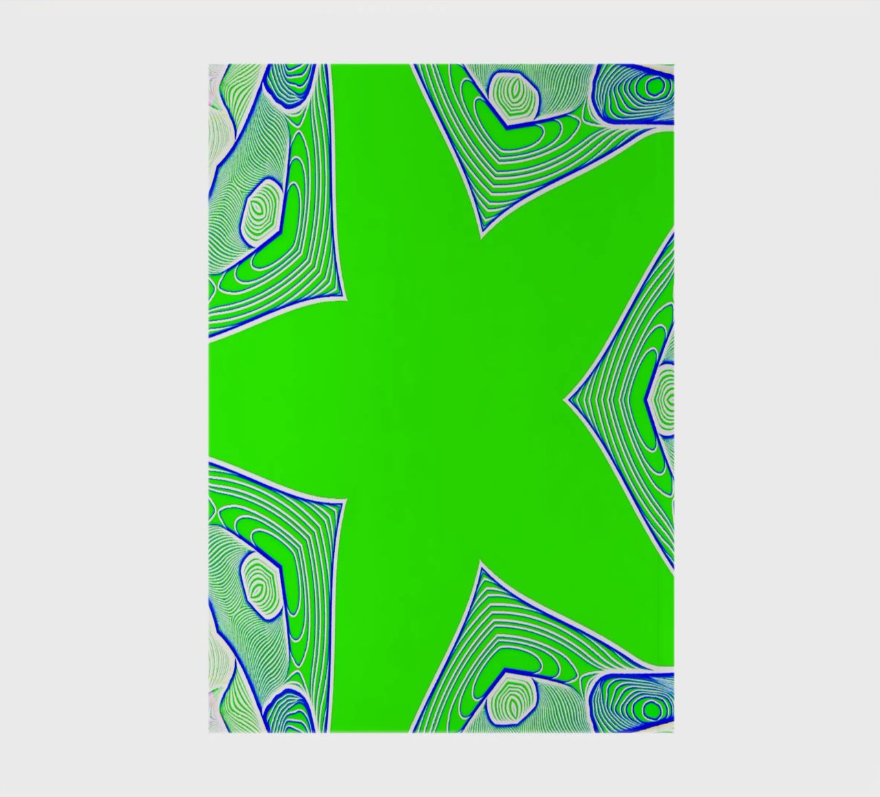 5-pointed star in green, can be personalised with text (name) notebook by Gürsel Yesil Digital Art