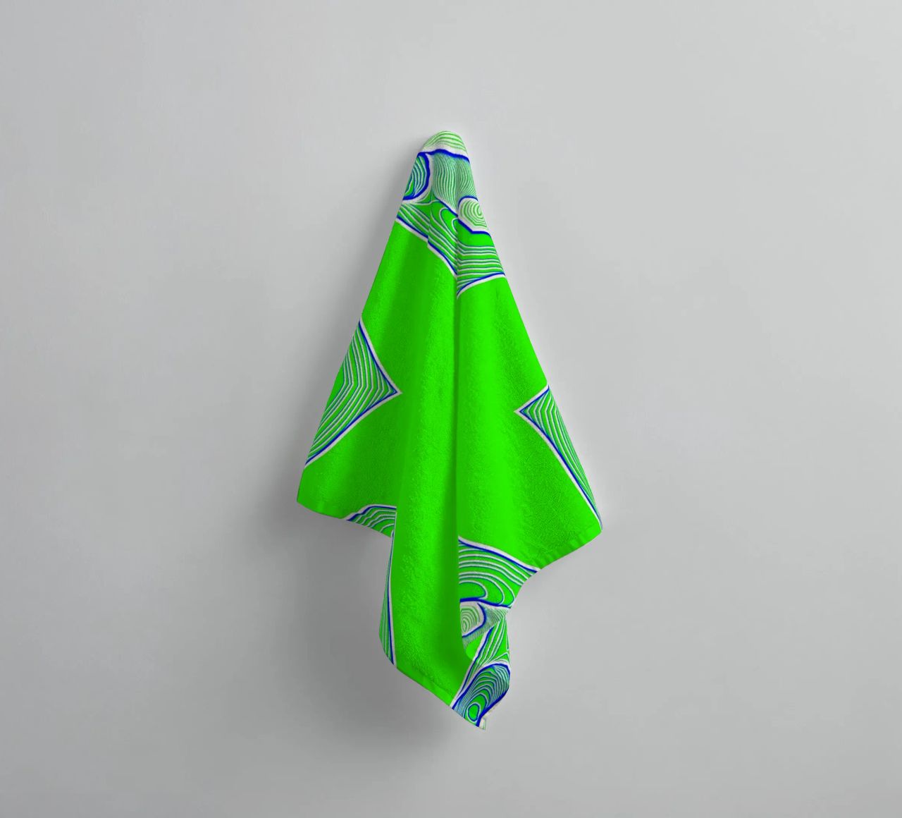 5-pointed star in green, can be personalised with text (name) towel by Gürsel Yesil Digital Art