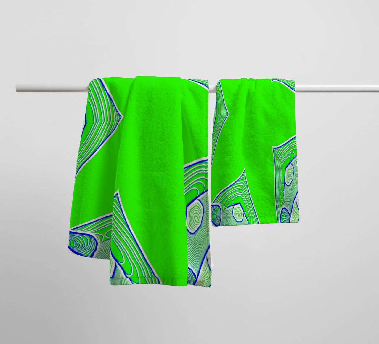 5-pointed star in green, can be personalised with text (name) towel by Gürsel Yesil Digital Art