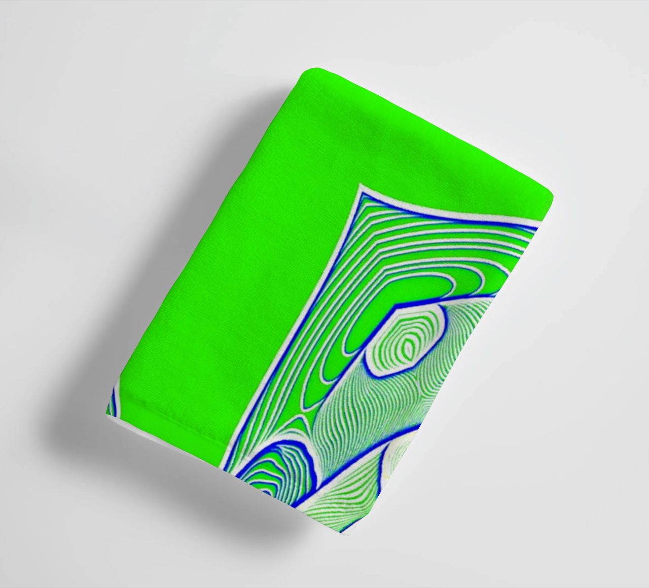 5-pointed star in green, can be personalised with text (name) towel by Gürsel Yesil Digital Art