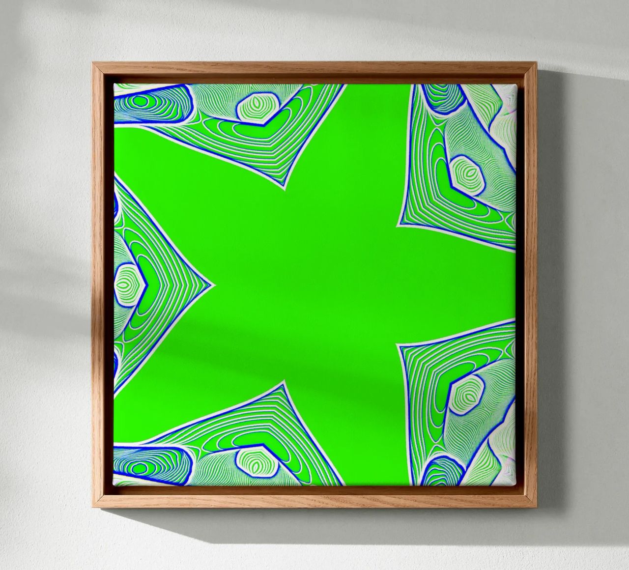 5-pointed star in green, can be personalised with text (name) canvas by Gürsel Yesil Digital Art