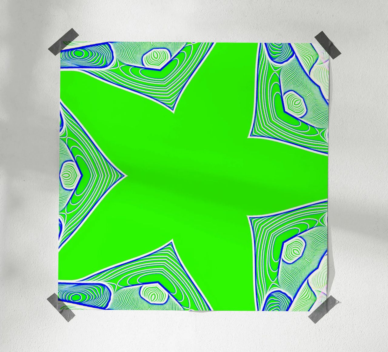 5-pointed star in green, can be personalised with text (name) hahnemühle by Gürsel Yesil Digital Art
