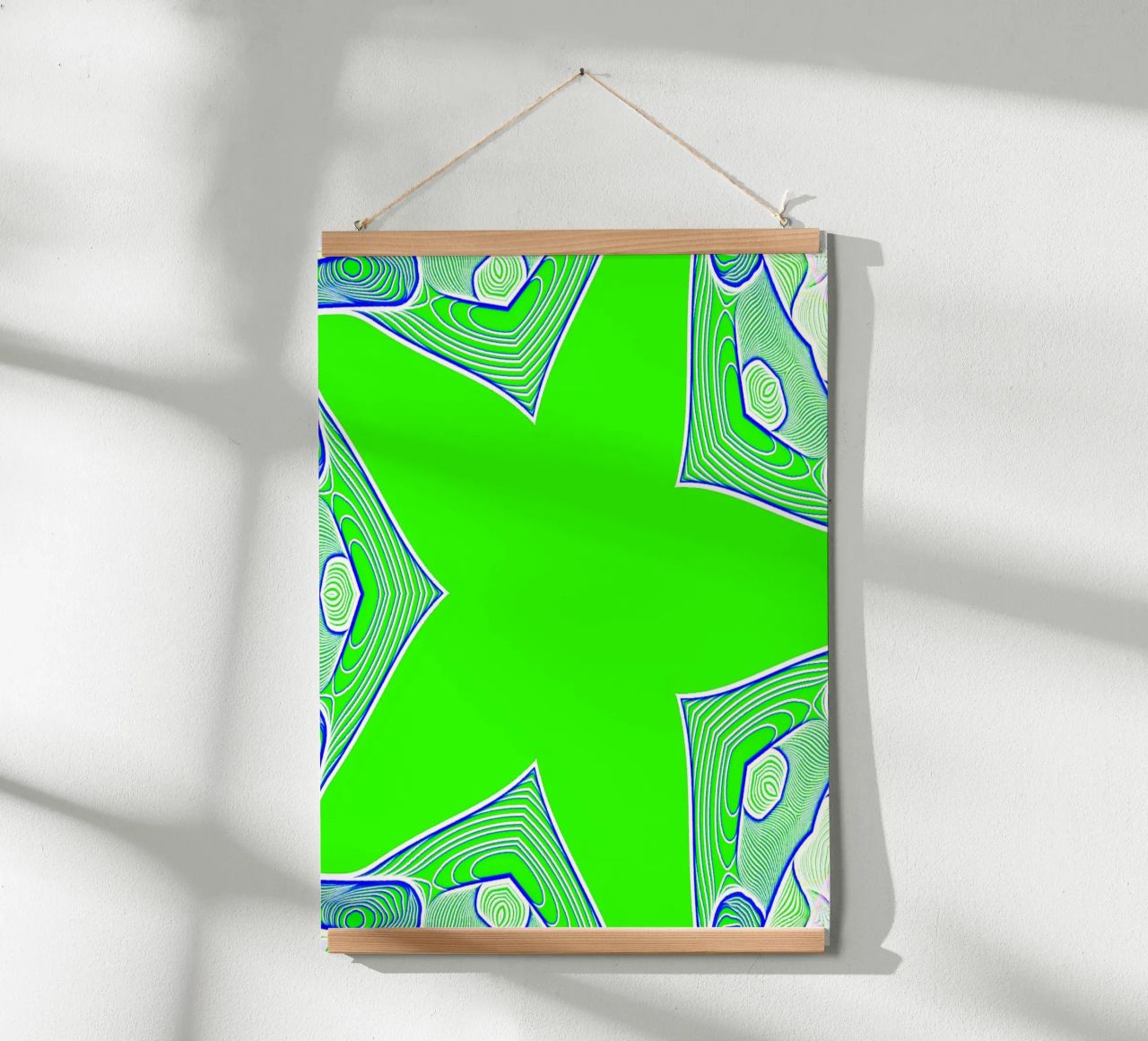 5-pointed star in green, can be personalised with text (name) hahnemühle by Gürsel Yesil Digital Art