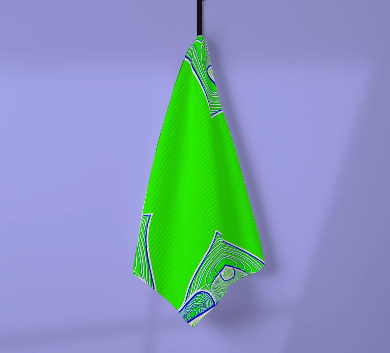 5-pointed star in green, can be personalised with text (name) tea towel by Gürsel Yesil Digital Art
