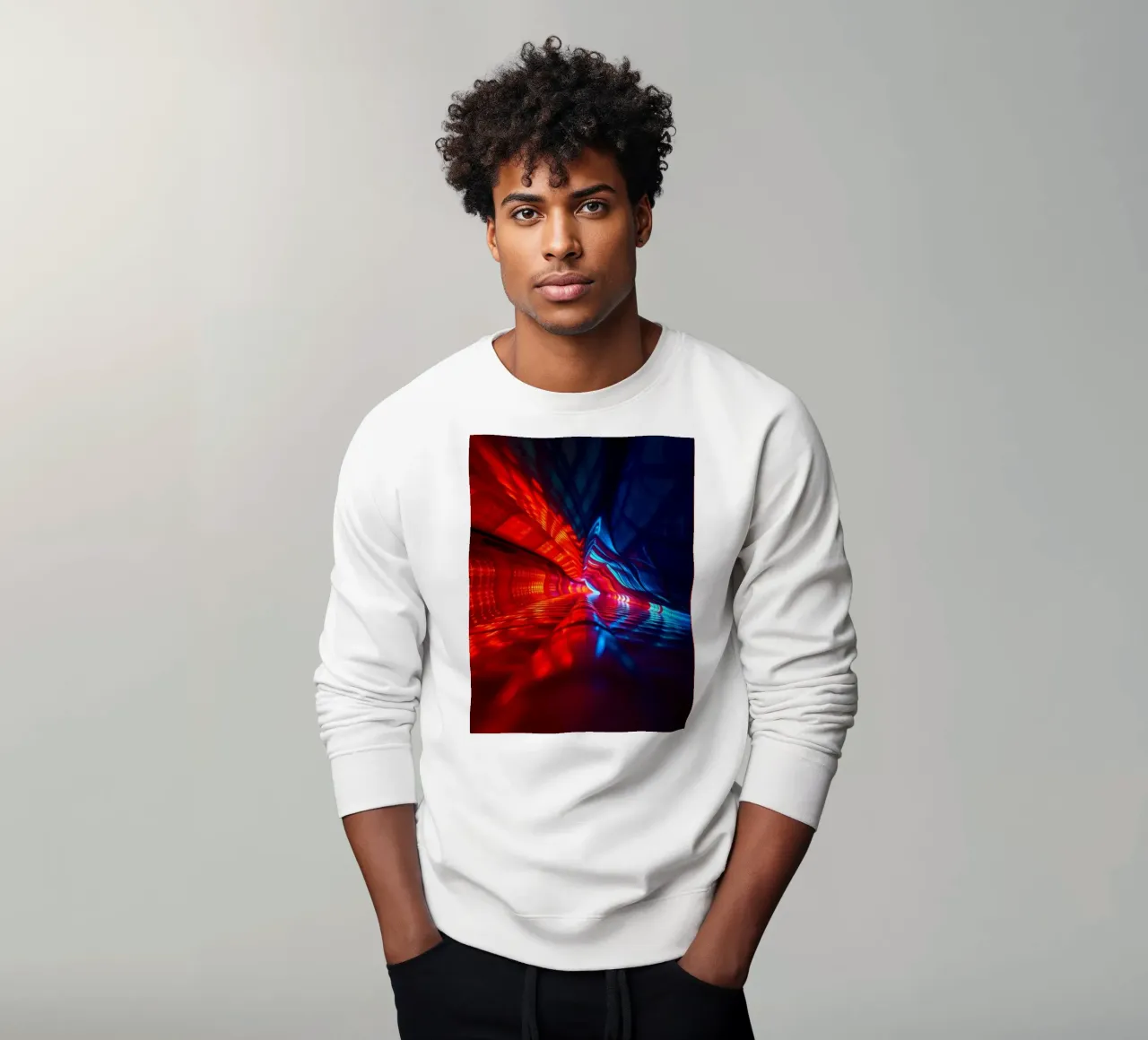 abstraction featuring dynamic colors and reflections suitabl sweatshirt by DesignDoodle