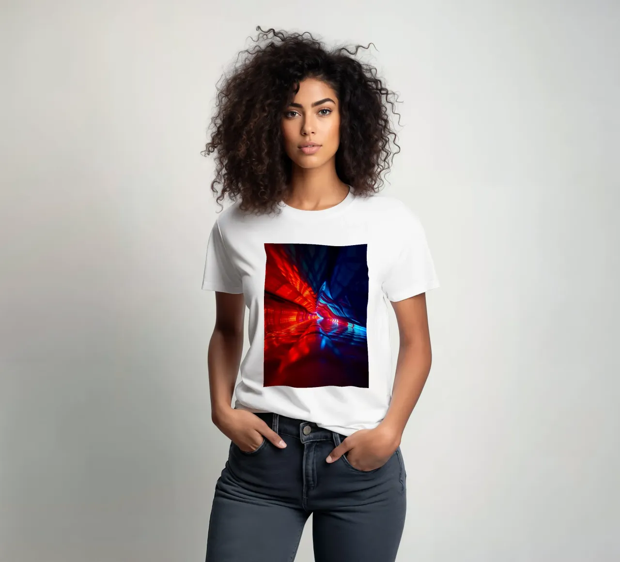 abstraction featuring dynamic colors and reflections suitabl t-shirt by DesignDoodle